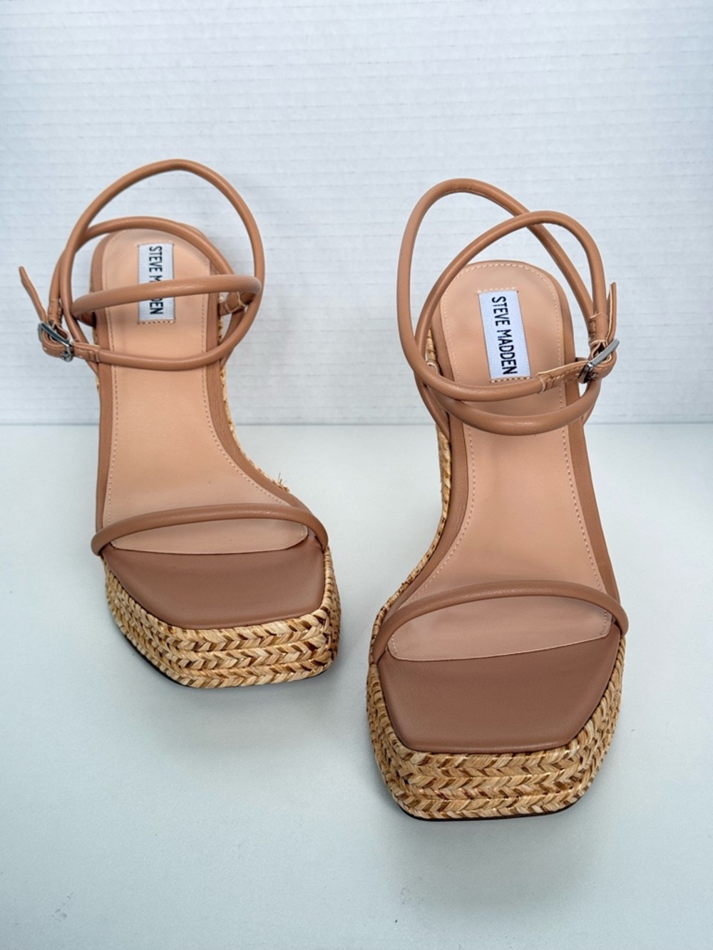 Steve Madden Unify Platform Wedge Sandals Espadrille Tan Size 10